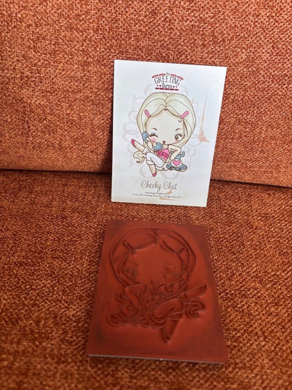 CHEEKY CHAT-The Greeting Farm Cling Mount Rubber Stamp For Crafting -Retired